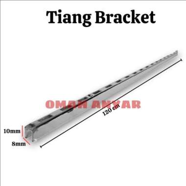 Tiang Braket Kaca Kayu Rak Display Wallshelf Bracket 120 cm
