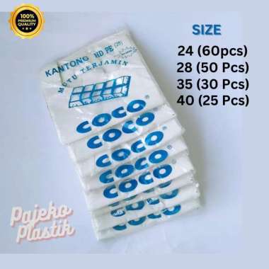 Kantong Plastik Kresek Putih susu merk coco size 24 28 35 40 40