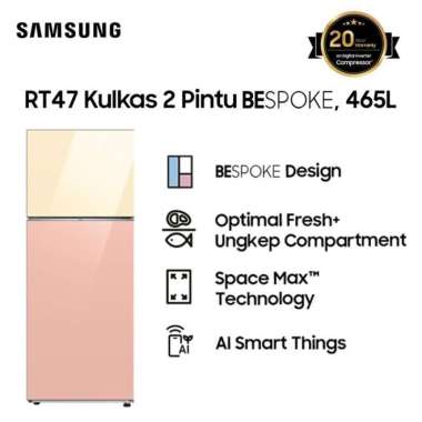 Samsung RT47 Kulkas BESPOKE Ungkep 2 Pintu RT47CB66228JSE 465 L