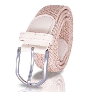 Ikat Pinggang Pria Wanita Model Anyam / Ikat Pinggang karet Cream