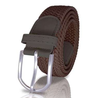 Ikat Pinggang Pria Wanita Model Anyam / Ikat Pinggang karet Coffe