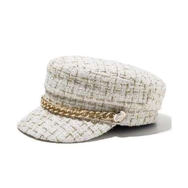 Topi Baret Oktagonal Korean Style Gaya Retro Import Berkualitas Putih