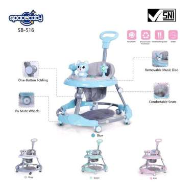 FREE KARDUS + BUBBLEWRAP] BAMS TERMURAH BABY WALKER APOLO SPACE BABY SB 516 KERETA BAYI BABY WALKER 