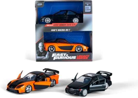 Jada Fast And Furious 2 Pack Honda Civic EJ1 & Mazda RX-7 Skala 32