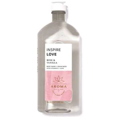 BBW AROMATHERAPHY INSPIRE LOVE ROSE + VANILLA BODY WASH 295 ML