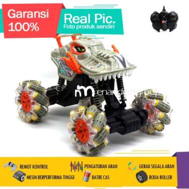 MAINAN MOBIL REMOT KONTROL RC DINOSAURUS OFFROAD CLIMBING STUNT DASHER Cream