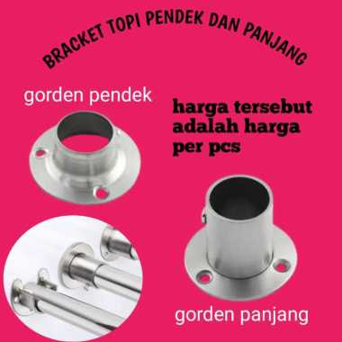 Bracket Gorden, Bracket Pipa Bulat Lemari Samping Topi, Bracket topi Sambungan Pipa Bulat 1 inch, Go