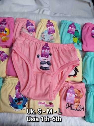 12pcs Celana Dalam Anak Perempuan Usia 1-6th Motif CD Anak Cewek Katun 12pcs S