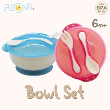 ALYONA - Bowl Set // Satu Paket Mangkok Makan Dan Peralatan Makan Pink