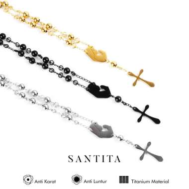 Emrys SANTITA Bracelet Real Titanium Anti Karat Gelang Titanium Pria Wanita Gold