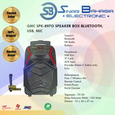 GMC SPK-897O SPEAKER BOX BLUETOOTH, USB, MIC (NEW) (KHUSUS BANDUNG)
