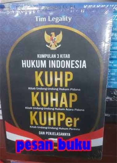 Buku Kumpulan 3 Kitab Hukum Indonesia KUHP KUHAP KUHPer Multivariasi Multicolor