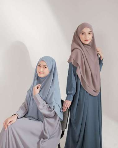 Baju Gamis Jumbo Abaya Turkey Turki Huriah Syari Dress Remaja GREY