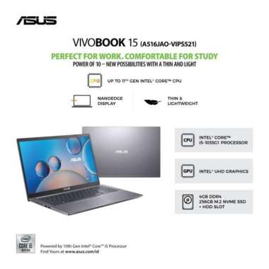 ASUS A516JAO-VIPS521 CORE i5-1035G1/4/256SSD/15.6" IPS/CAM/OPI/WIN11