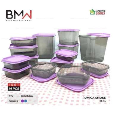 Toples BMW isi 14pcs /TOPLES PENYIMPANAN RUMIGA SMOKE 1 SET ISI 14 PCS - TOPLES MAKANAN KUE SNACK KO