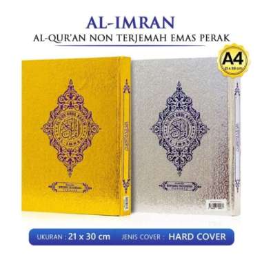 Alquran Emas Perak Ukuran A4 / Tulisan Besar - MO Multivariasi Multicolor