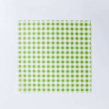 50lbr 18x18cm wax paper kertas roti baking paper motif alas kue motif Kotak2 Hijau