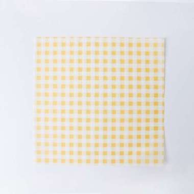 50lbr 18x18cm wax paper kertas roti baking paper motif alas kue motif Kotak2 Kuning