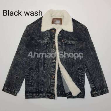 Jaket Jeans Pria Trucker Sherpa Bulu Jaket Tebal Jaket Jeans Premium Termurah / JAKET SHERPA / JAKET