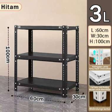 JP Rak besi siku 5 susun Rak Besi Siku Lubang ⬛Besi 3L(60*30*100)