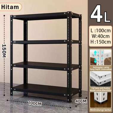 JP Rak besi siku 5 susun Rak Besi Siku Lubang ⬛Besi 4L(100*40*150)