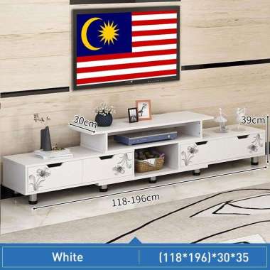 JP 196 CM Meja TV kayu Rak Tv Kayu TV Kabinet Putih (190cm)