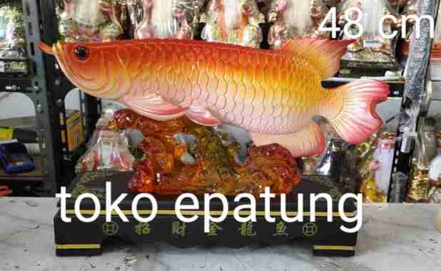 patung ikan arwana / pajangan fengshui ikan arwana - 48 cm