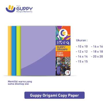 Kertas Lipat origami Guppy Copypaper 2 sisi - 25 Lembar, Ukuran 15 x 15