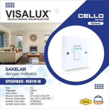 IB Saklar Engkel / Seri / Engkel Stop Kontak Tanam Putih Cello Visalux Stop Kontak IB