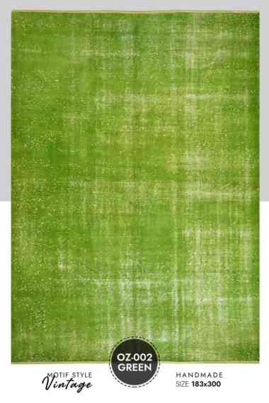 Karpet Handmade Turki Tebal Overdyed Green 183x300