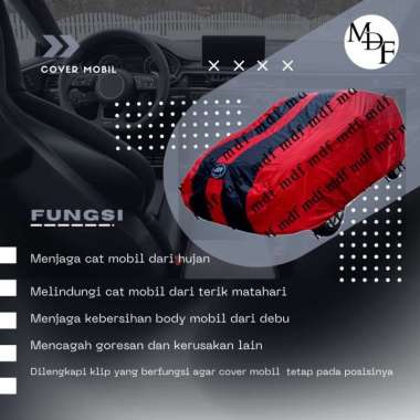 cover mobil/sarung mobil katana bahan taslan MERAH LIS HITAM