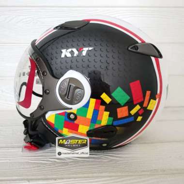 HELM KYT ELSICO MOTIF SERI 5 WHITE BLACK RED M