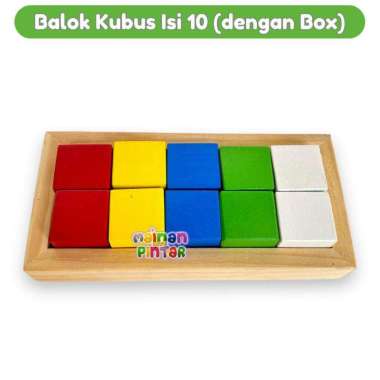 Balok Warna Ukuran 3x3x3 Bahan Dari Kayu Pinus isi 10