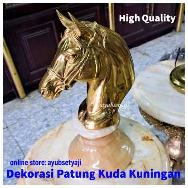 Patung Kuda Kuningan Brass GOLD Dekorasi patung kuda ukir antik SOLID BRASS ANTIQUE ART Hiasan Rumah