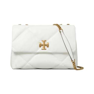 Tory Burch Kira Diamond Quilt Convertible Shoulder Bag Blanc White