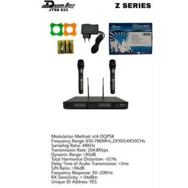 Microphone Mic Wireless 2 Handheld DUSENBERG JTSS 333 Z Series SNI