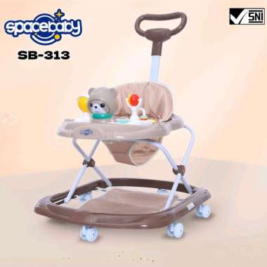 SPACEBABY SB 313 BABY WALKER APOLO BAYI KERETA BELAJAR JALAN ANAK SPACEBABY KADO ULTAH coklat