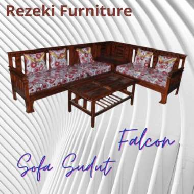 Kursi Sudut Kayu Falcon sofa sudut wood
