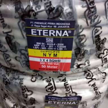 kabel Tunggal NYM 3 x 4 eterna LMK Wayar 3x4 listrik cable
