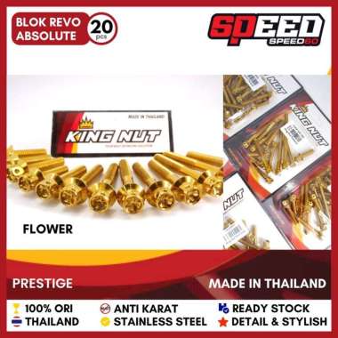 Baut Set Blok Kalter Mesin Honda Revo Absolute Revo Abs Gold Probolt Thailand Stainless King Nut
