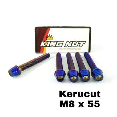 Baut M 8 x 55 Drat 12 x 55 Kerucut Kunci L Probolt Thailand Stainless King Nut Blue