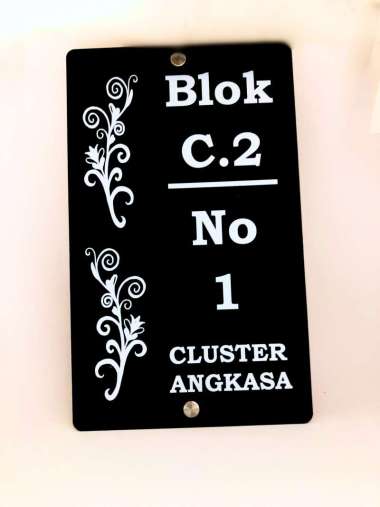 custom papan alamat rumah akrilik uv laser cut Pen Kaca