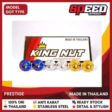 Baut Behel Jok Yamaha Xeon GT 125 Baut Probolt Thailand Stainless King Nut Dot Blue