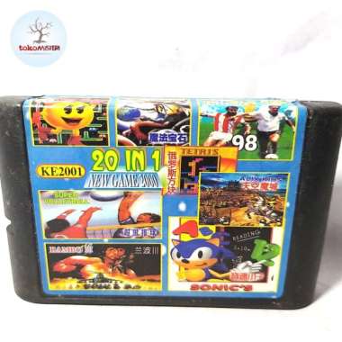 Kaset Video Games Sega Pacman Rambo Columns World Cup 1998 20in1 Toys