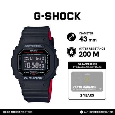 CASIO G-Shock Strap Resin Jam Tangan Pria - Black [DW-5600HR-1DR] Black