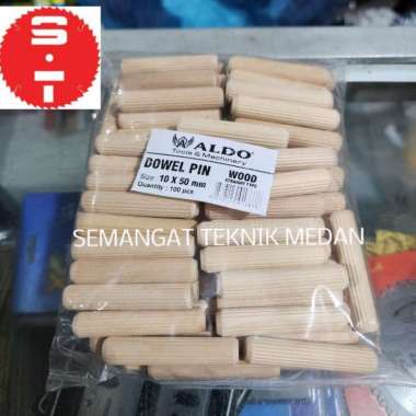 DOWEL PIN WOOD JOINTER SAMBUNGAN KAYU 10MM 10 MM x 50MM 100 PCS ALDO