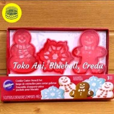 Wilton Christmas Cookie Cutter Stencil Set Of 3 / Cetakan Cookie Natal ( 2304-0121 )