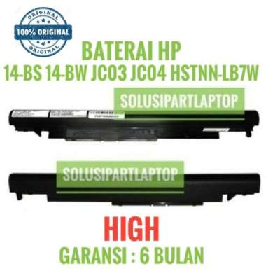 ORIGINAL Baterai Battery Laptop Pavilion HP 14 BW096TU JC04 14-BW LB7W JC04
