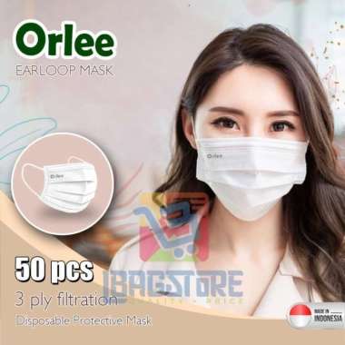 Masker Earloop Orlee 3 ply Medis 3ply Kemenkes PUTIH
