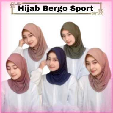 Hijab Bergo Sport Jersey Premium Hijab Instan Jilbab Kekinian Hitam